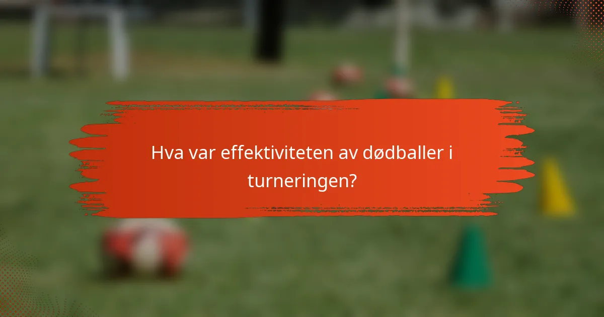 Hva var effektiviteten av dødballer i turneringen?