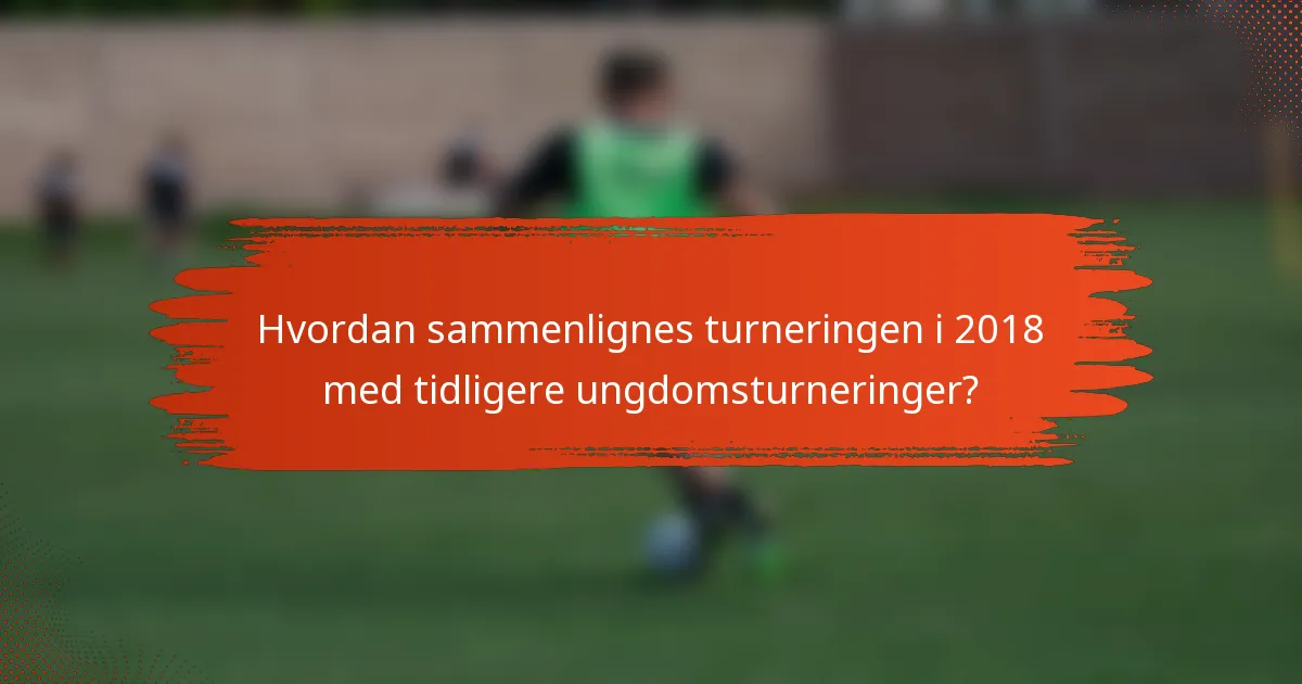 Hvordan sammenlignes turneringen i 2018 med tidligere ungdomsturneringer?